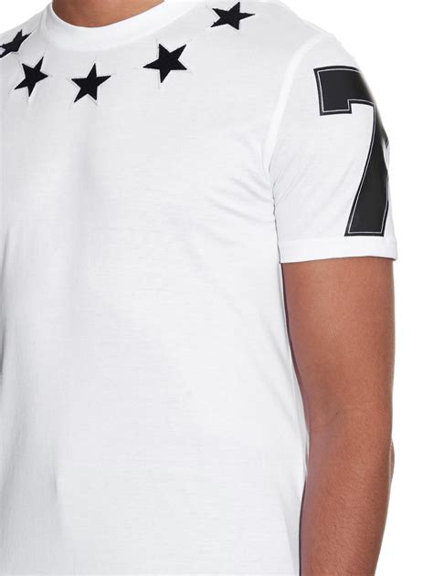 givenchy white shirt black stars|Givenchy t shirt men price.